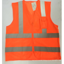 100% Polyester Reflective Vest with Chest Pockets